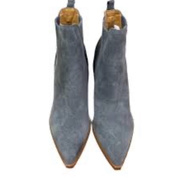 PRICE FIRM NWOB MARC FISHER 8 Alva Gray Suede Slip On Boho Western Ankle Boot - Picture 4 of 7